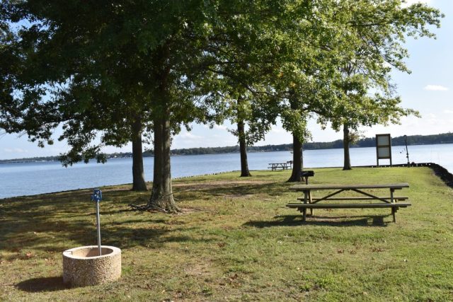 Picnic area adjacent to the Bohemia River